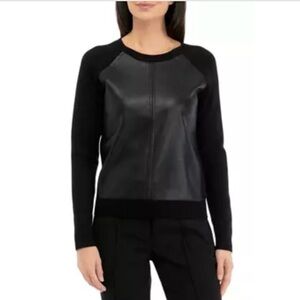 Philosophy Women's Long Sleeve Vegan Leather Front
Sweater - Small NEW